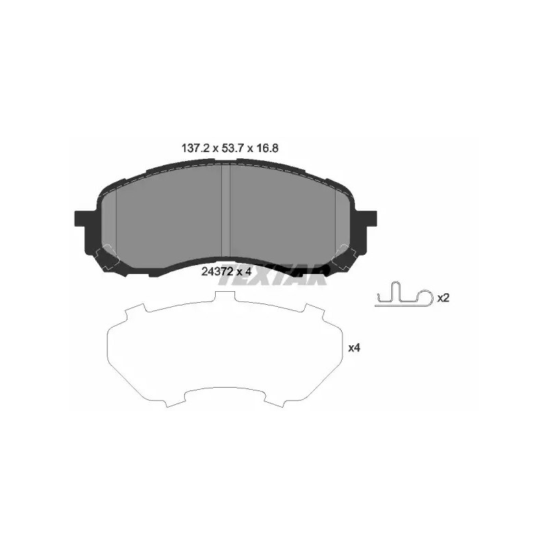 Diskinių stabdžių trinkelių rinkinys  TEXTAR 2437201