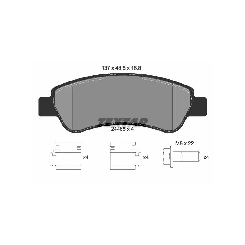 Diskinių stabdžių trinkelių rinkinys  TEXTAR 2446501