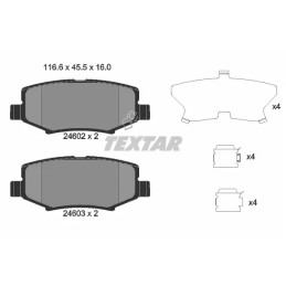 Diskinių stabdžių trinkelių rinkinys  TEXTAR 2460201