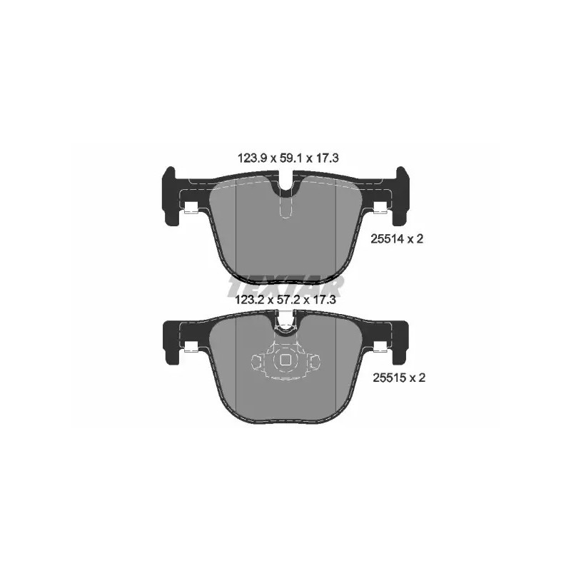 Diskinių stabdžių trinkelių rinkinys  TEXTAR 2551401