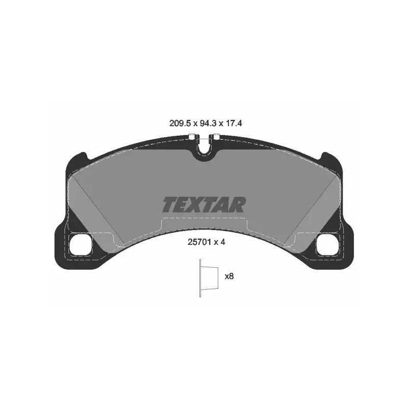 Diskinių stabdžių trinkelių rinkinys  TEXTAR 2570101