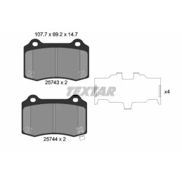 Diskinių stabdžių trinkelių rinkinys  TEXTAR 2574301