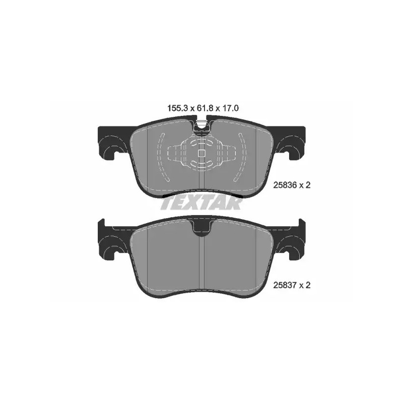 Diskinių stabdžių trinkelių rinkinys  TEXTAR 2583601