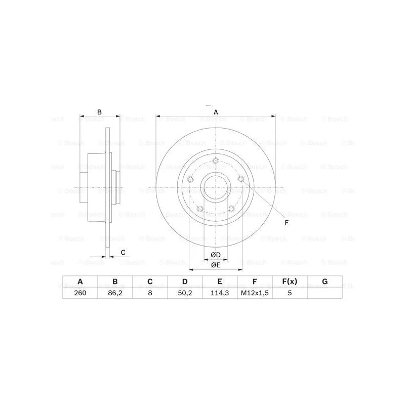 Stabdžių diskas  BOSCH 0 986 479 708