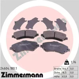 Diskinių stabdžių trinkelių rinkinys  ZIMMERMANN 24604.180.1