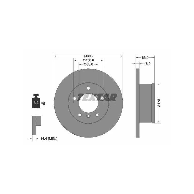 Stabdžių diskas  TEXTAR 92020300