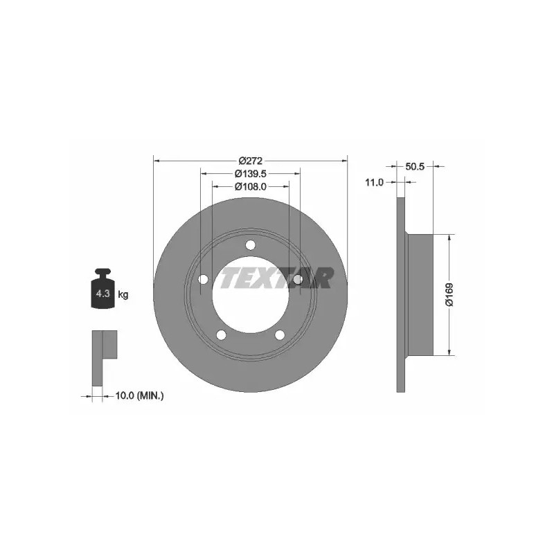 Stabdžių diskas  TEXTAR 92019900
