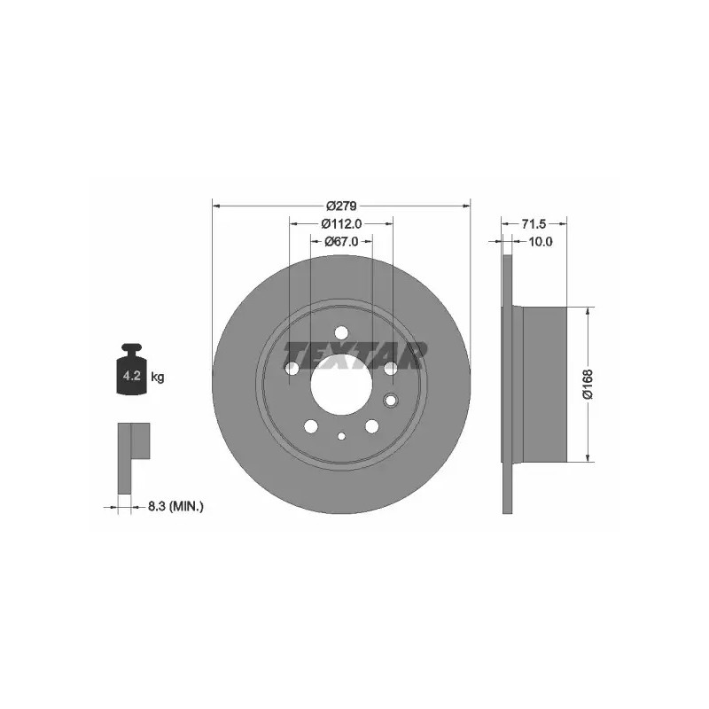Stabdžių diskas  TEXTAR 92032600