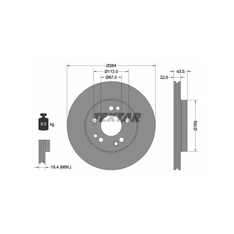 Stabdžių diskas  TEXTAR 92031900
