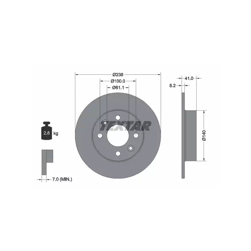 Stabdžių diskas  TEXTAR 92036003