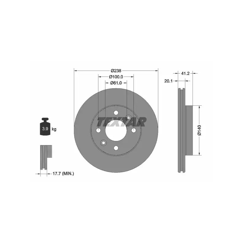 Stabdžių diskas  TEXTAR 92036203