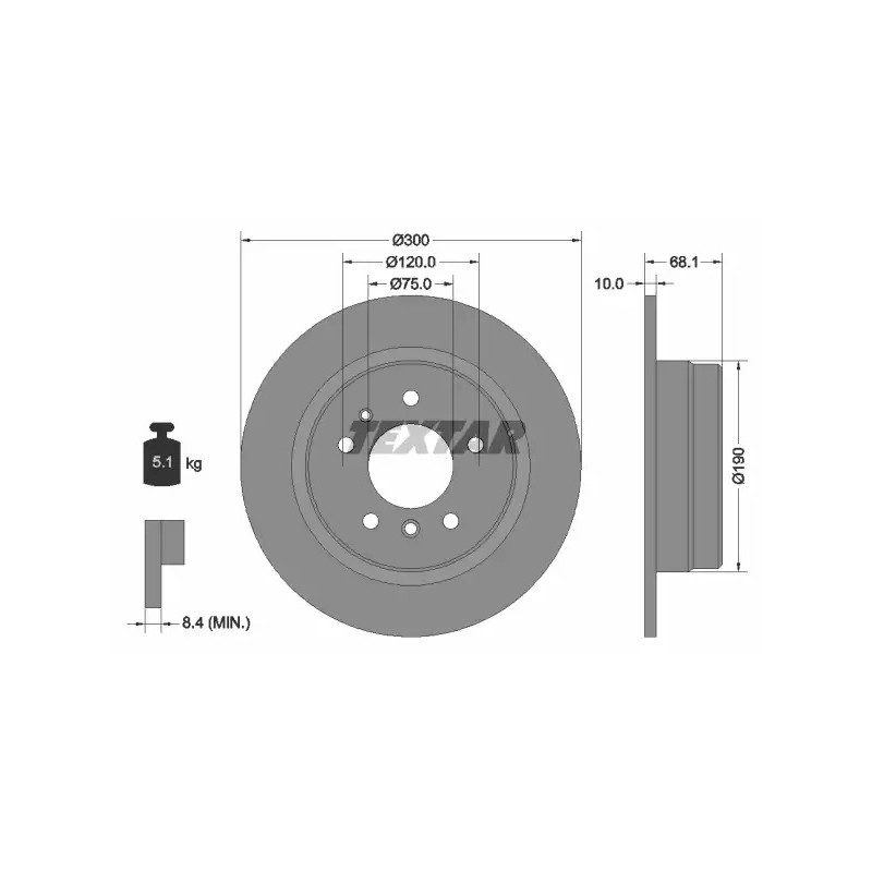Stabdžių diskas  TEXTAR 92042600