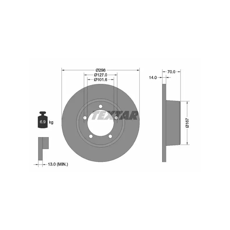 Stabdžių diskas  TEXTAR 92040600