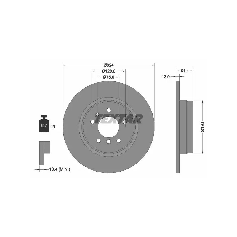 Stabdžių diskas  TEXTAR 92058400
