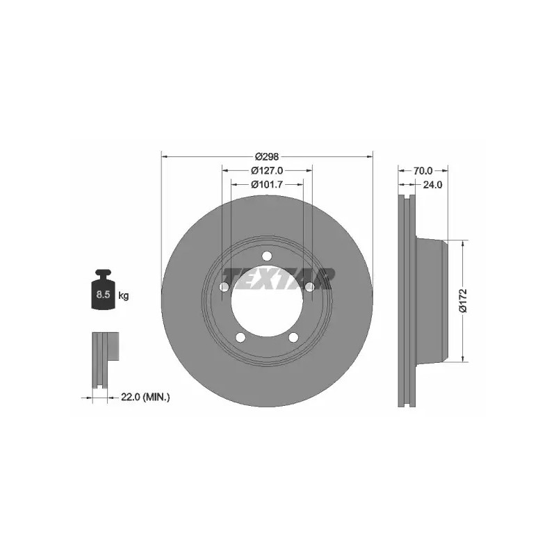 Stabdžių diskas  TEXTAR 92061300