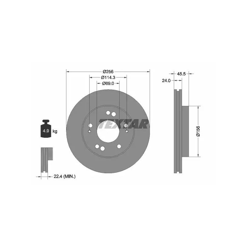 Stabdžių diskas  TEXTAR 92063000