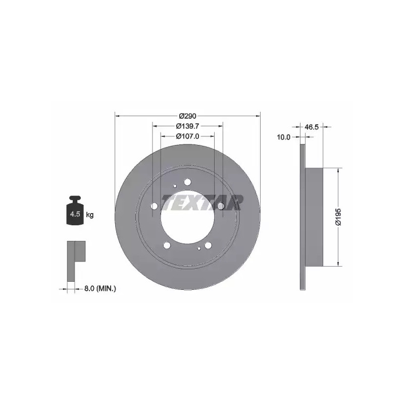 Stabdžių diskas  TEXTAR 92066003