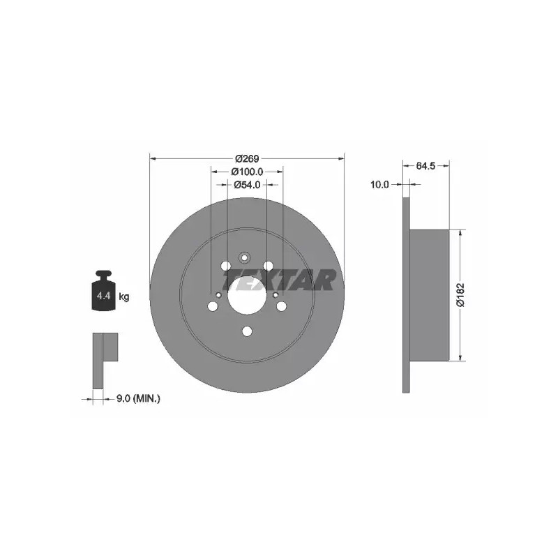 Stabdžių diskas  TEXTAR 92070800