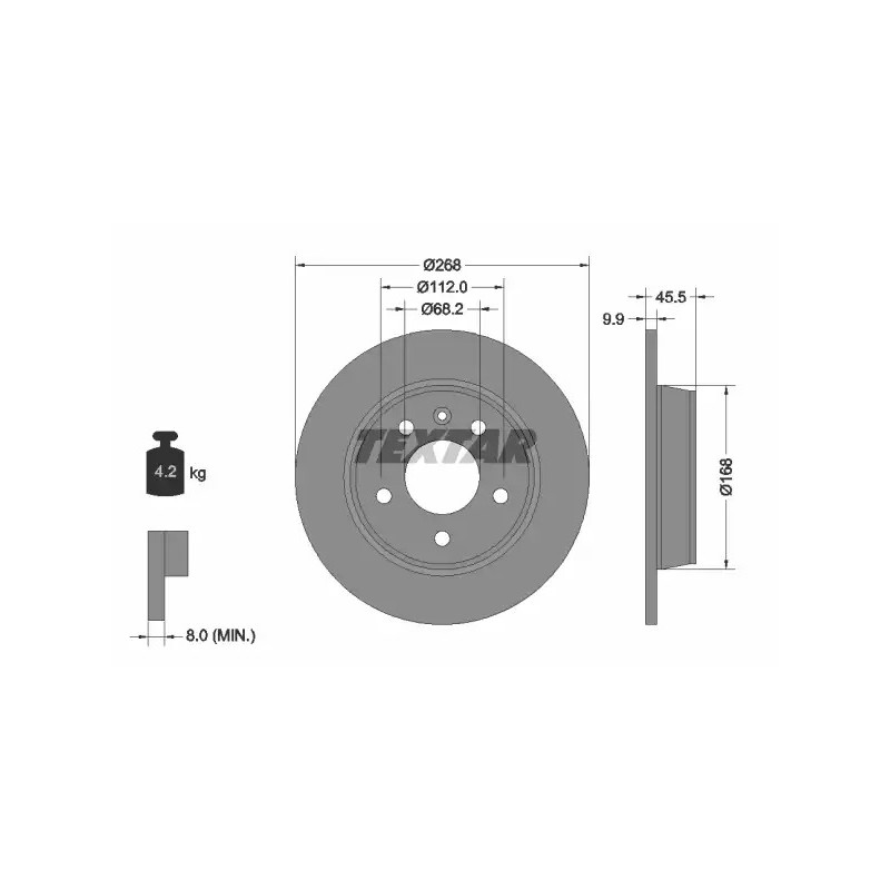 Stabdžių diskas  TEXTAR 92074303