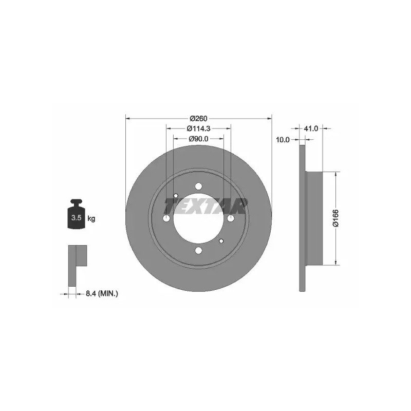 Stabdžių diskas  TEXTAR 92083003