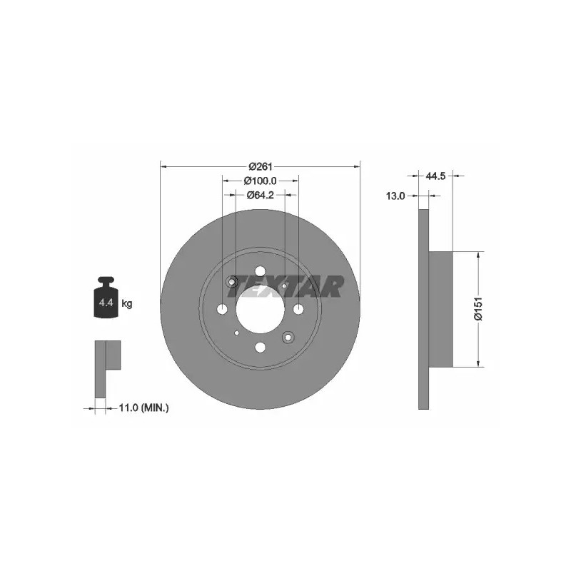 Stabdžių diskas  TEXTAR 92090100