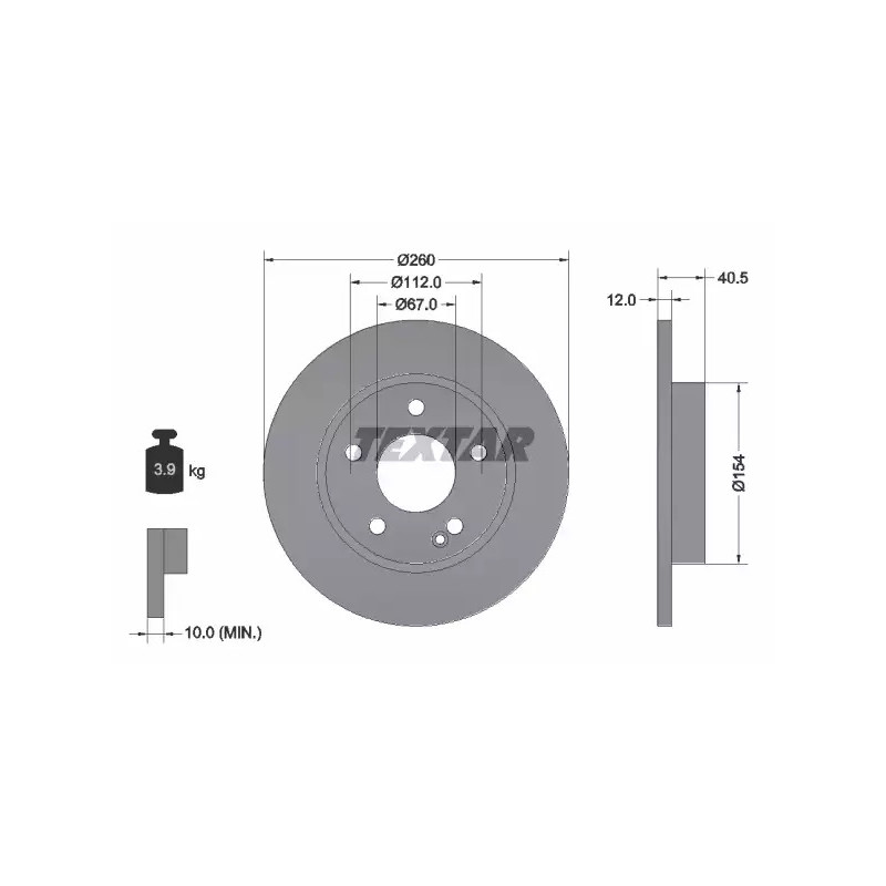 Stabdžių diskas  TEXTAR 92091203