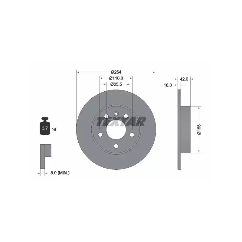Stabdžių diskas  TEXTAR 92092103