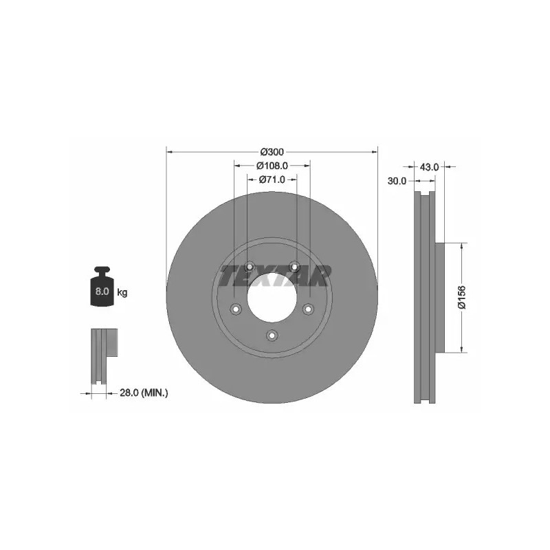 Stabdžių diskas  TEXTAR 92099003