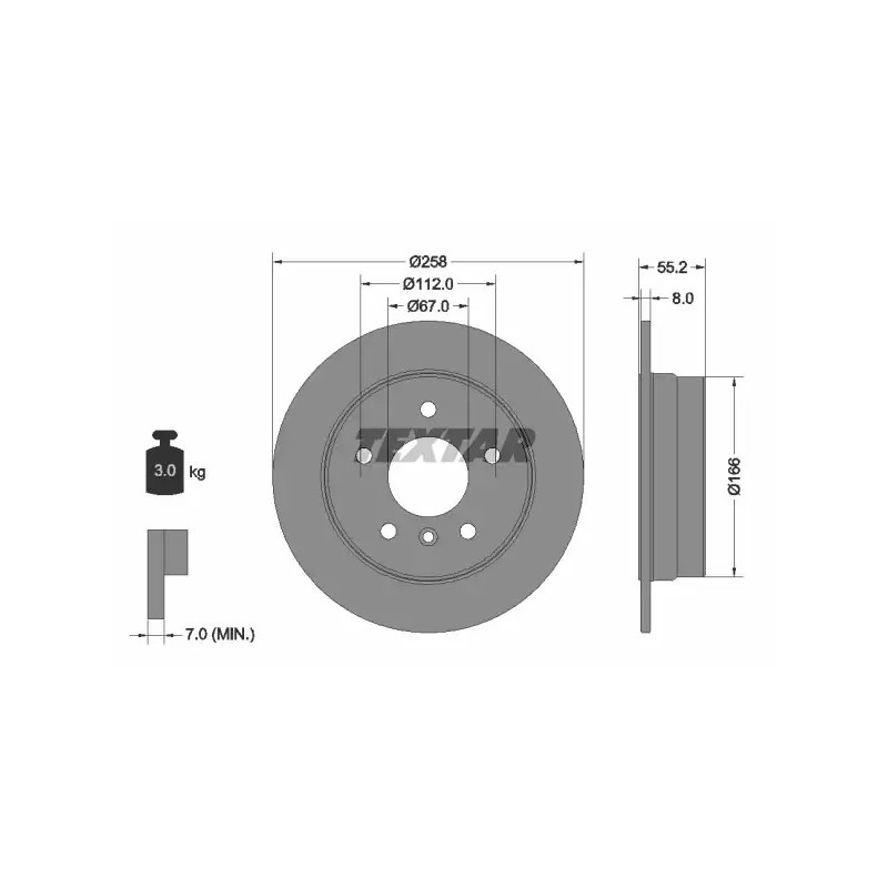 Stabdžių diskas  TEXTAR 92099703
