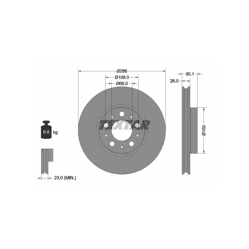 Stabdžių diskas  TEXTAR 92100503