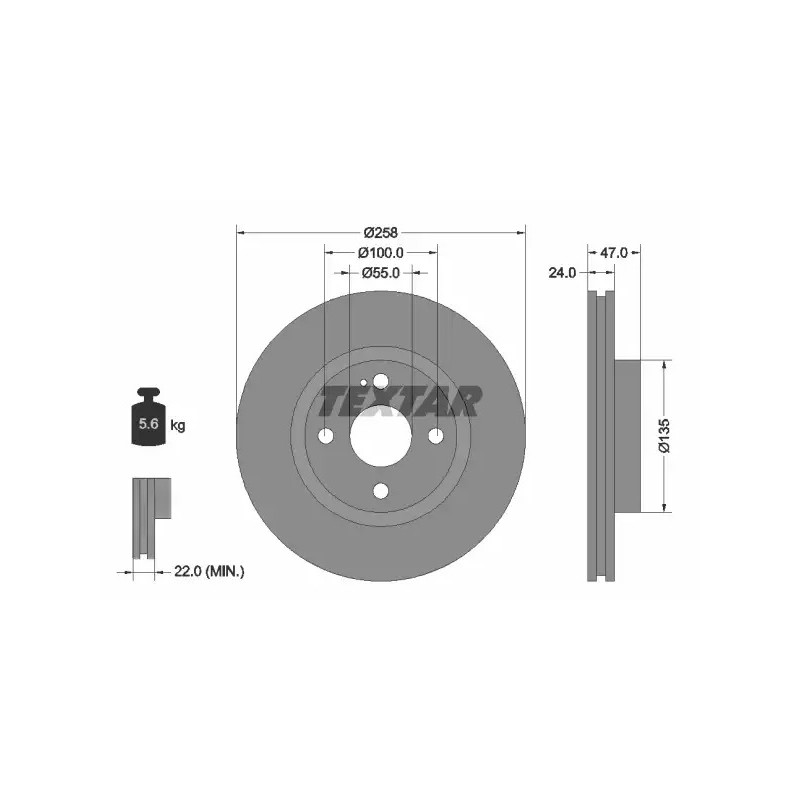 Stabdžių diskas  TEXTAR 92103100