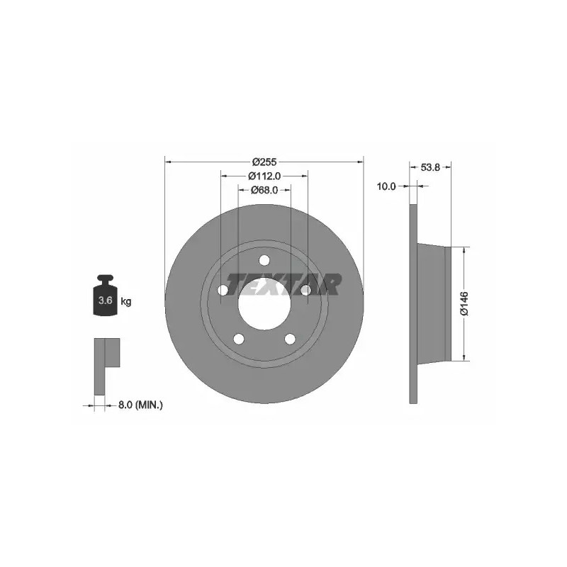 Stabdžių diskas  TEXTAR 92104103