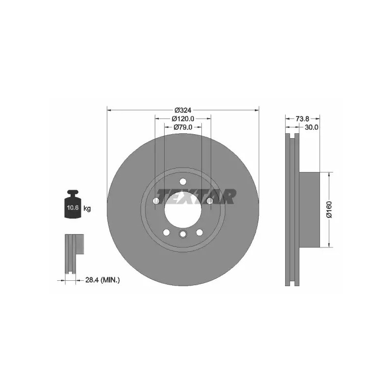 Stabdžių diskas  TEXTAR 92107105