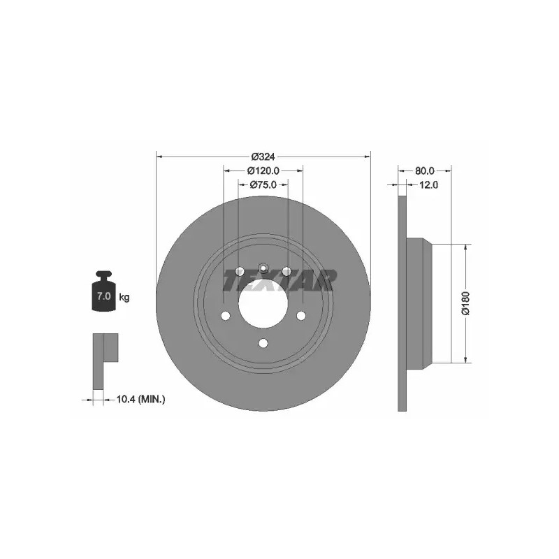 Stabdžių diskas  TEXTAR 92107403