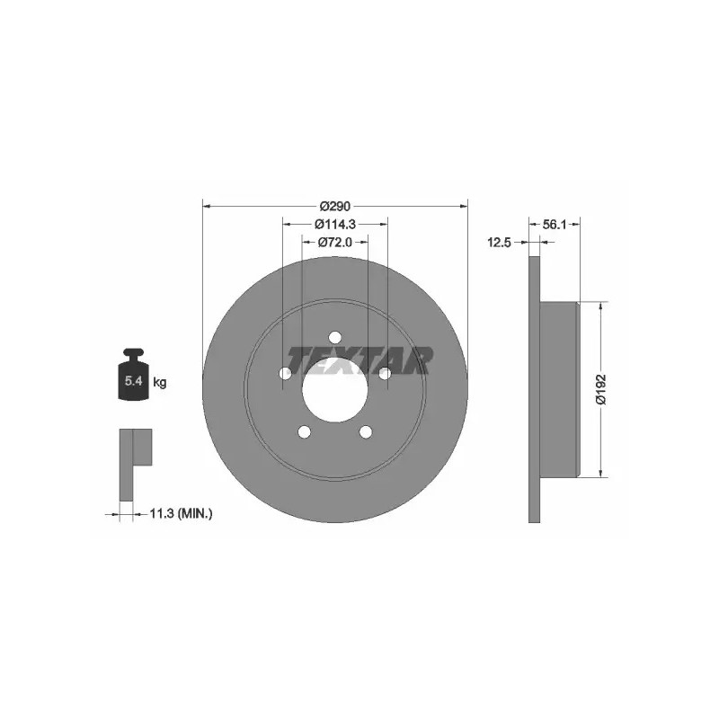 Stabdžių diskas  TEXTAR 92108400