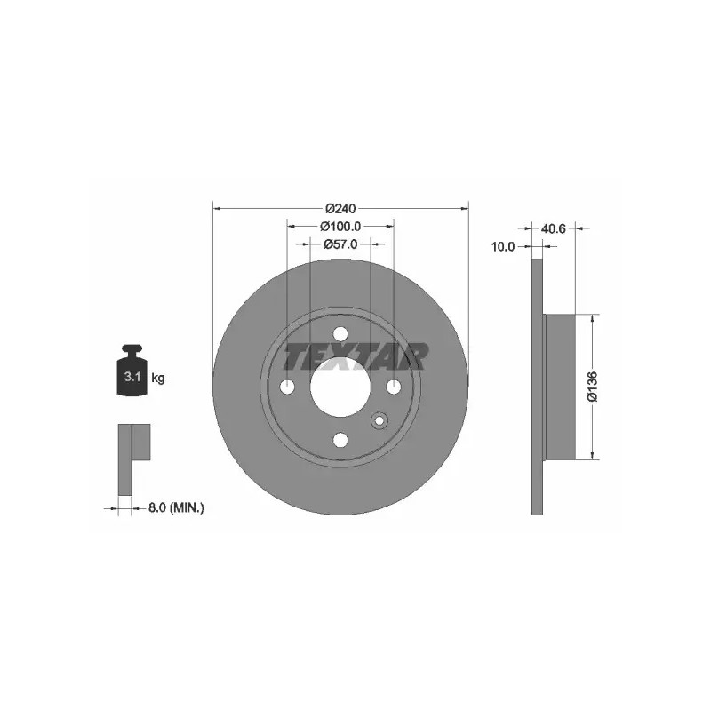 Stabdžių diskas  TEXTAR 92111003