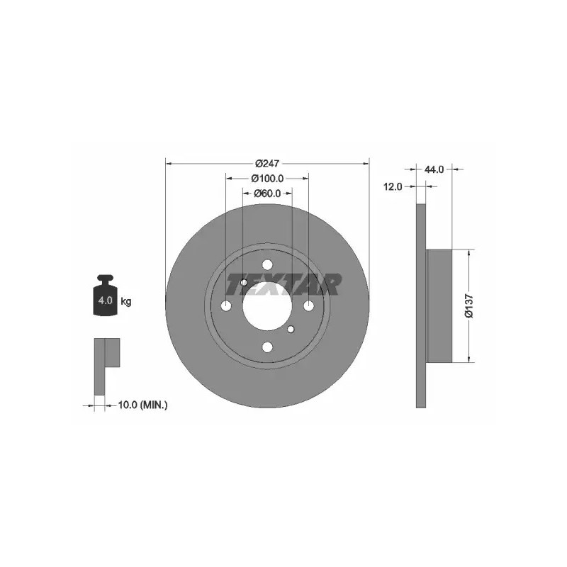 Stabdžių diskas  TEXTAR 92110803
