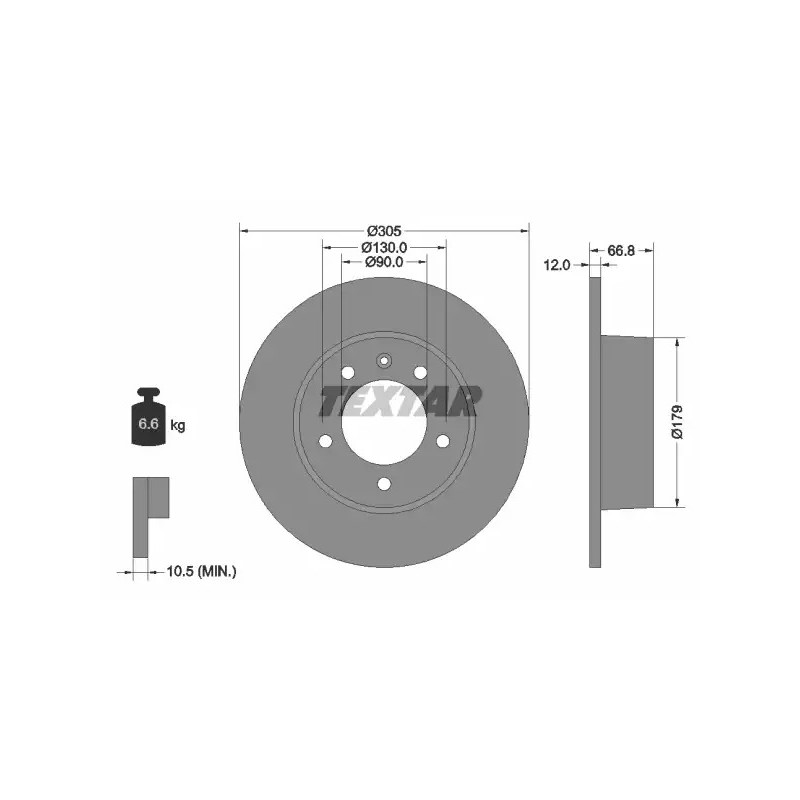 Stabdžių diskas  TEXTAR 92111203