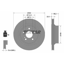 Stabdžių diskas  TEXTAR 92115505