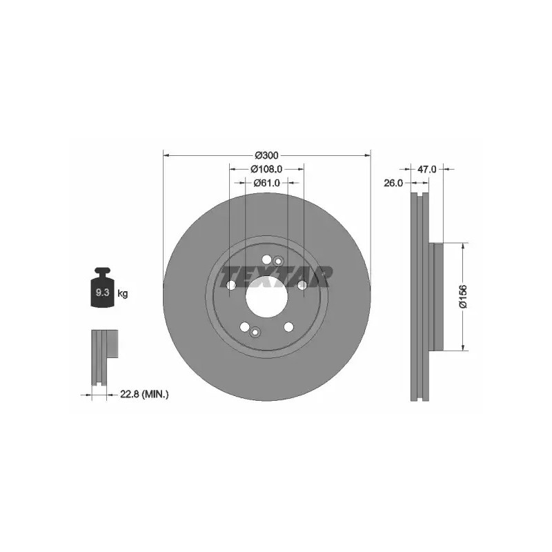 Stabdžių diskas  TEXTAR 92119003