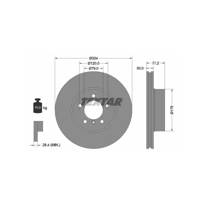 Stabdžių diskas  TEXTAR 92122605