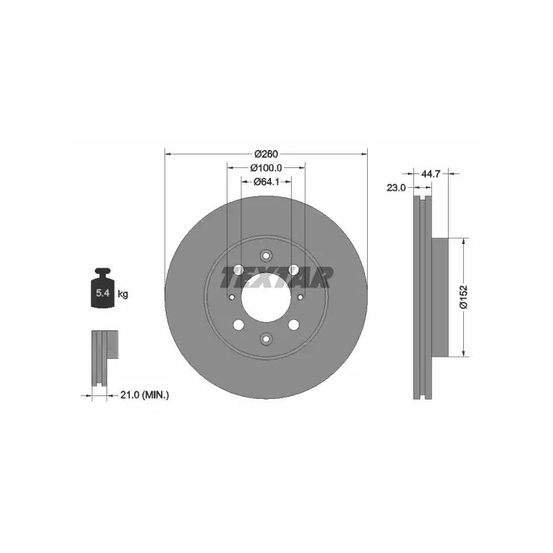 Stabdžių diskas  TEXTAR 92125200