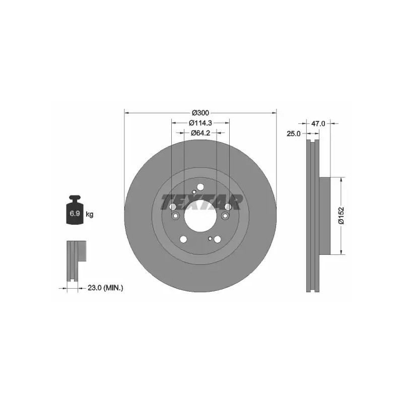 Stabdžių diskas  TEXTAR 92125000