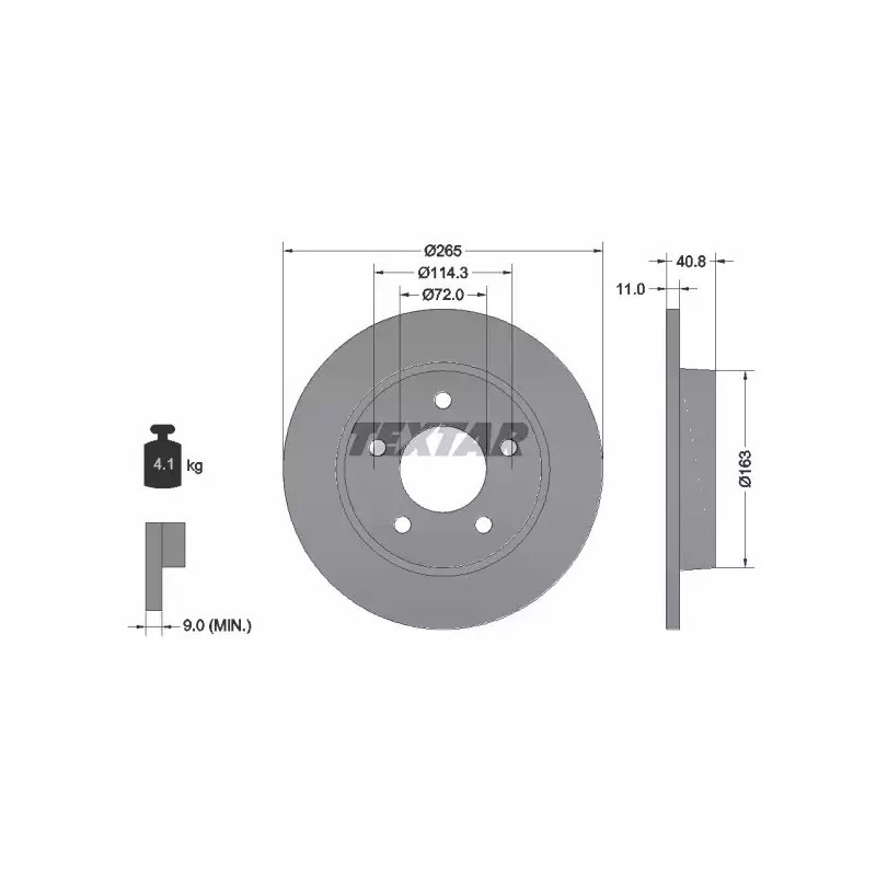 Stabdžių diskas  TEXTAR 92130500