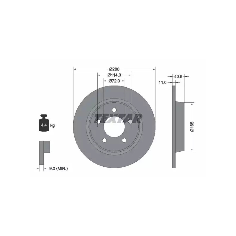 Stabdžių diskas  TEXTAR 92130600