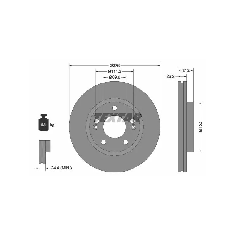 Stabdžių diskas  TEXTAR 92131000