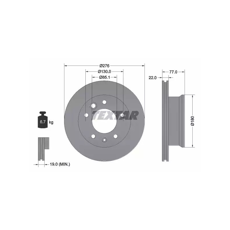 Stabdžių diskas  TEXTAR 92131503