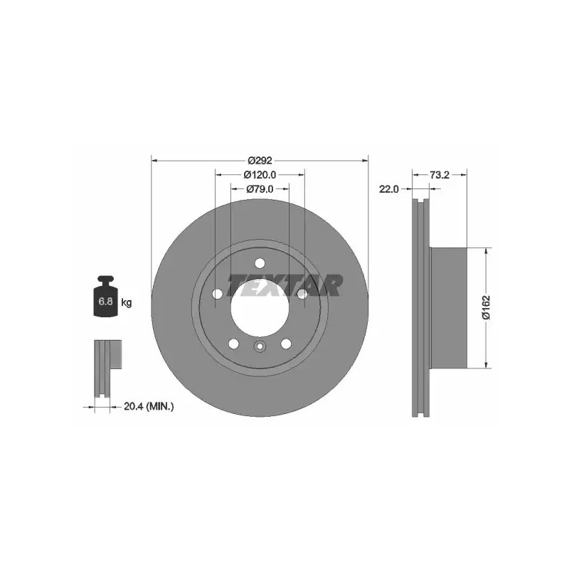 Stabdžių diskas  TEXTAR 92132805