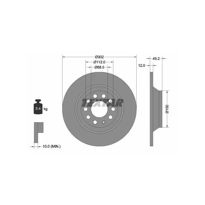 Stabdžių diskas  TEXTAR 92132503