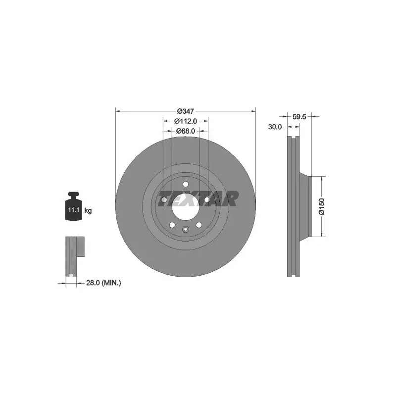 Stabdžių diskas  TEXTAR 92132405